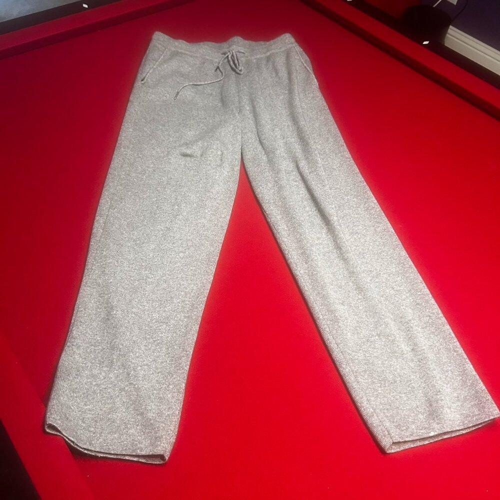 Madeleine Gray Knit Drawstring Pants | Cozy Luxe Lounge Trousers - Size 12